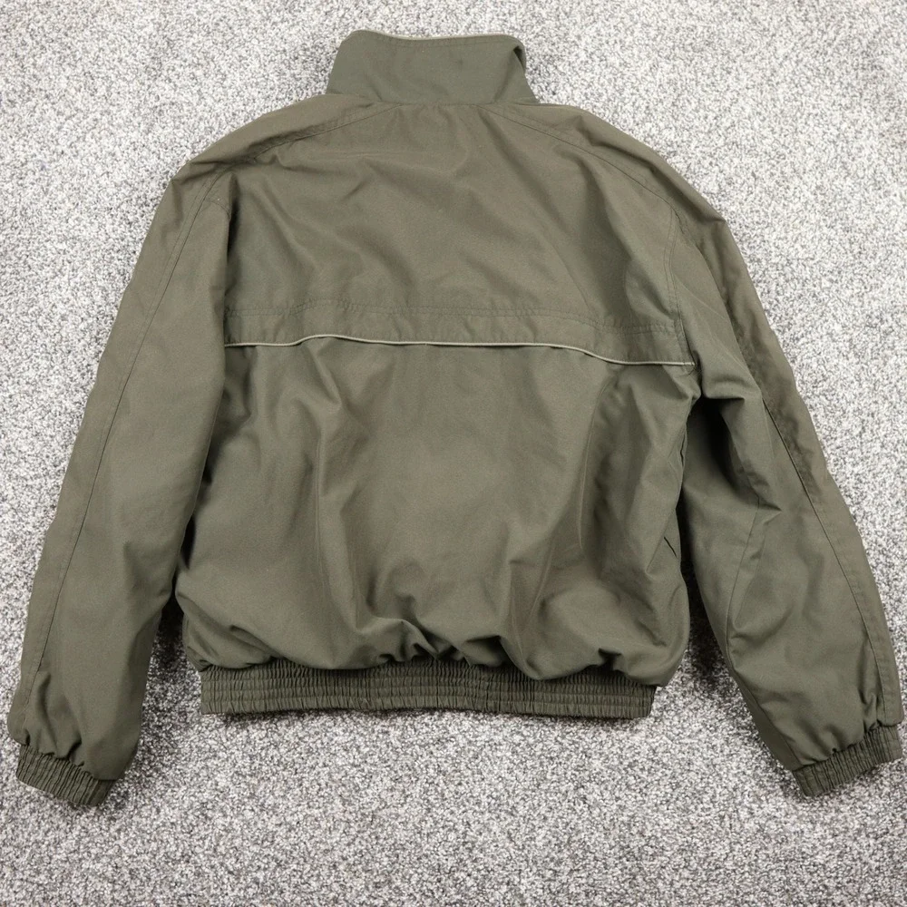 Roundtree & Yorke Sport Olive Green Full Zip Bomber Jacket‎ Men's Size M 90s Dad